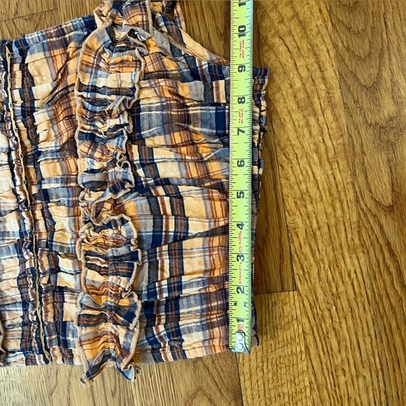 Anthropologie Crop Tank Corset Ruffle Smocked Plaid Verb Pallavi Singhee Size S - Picture 10 of 16